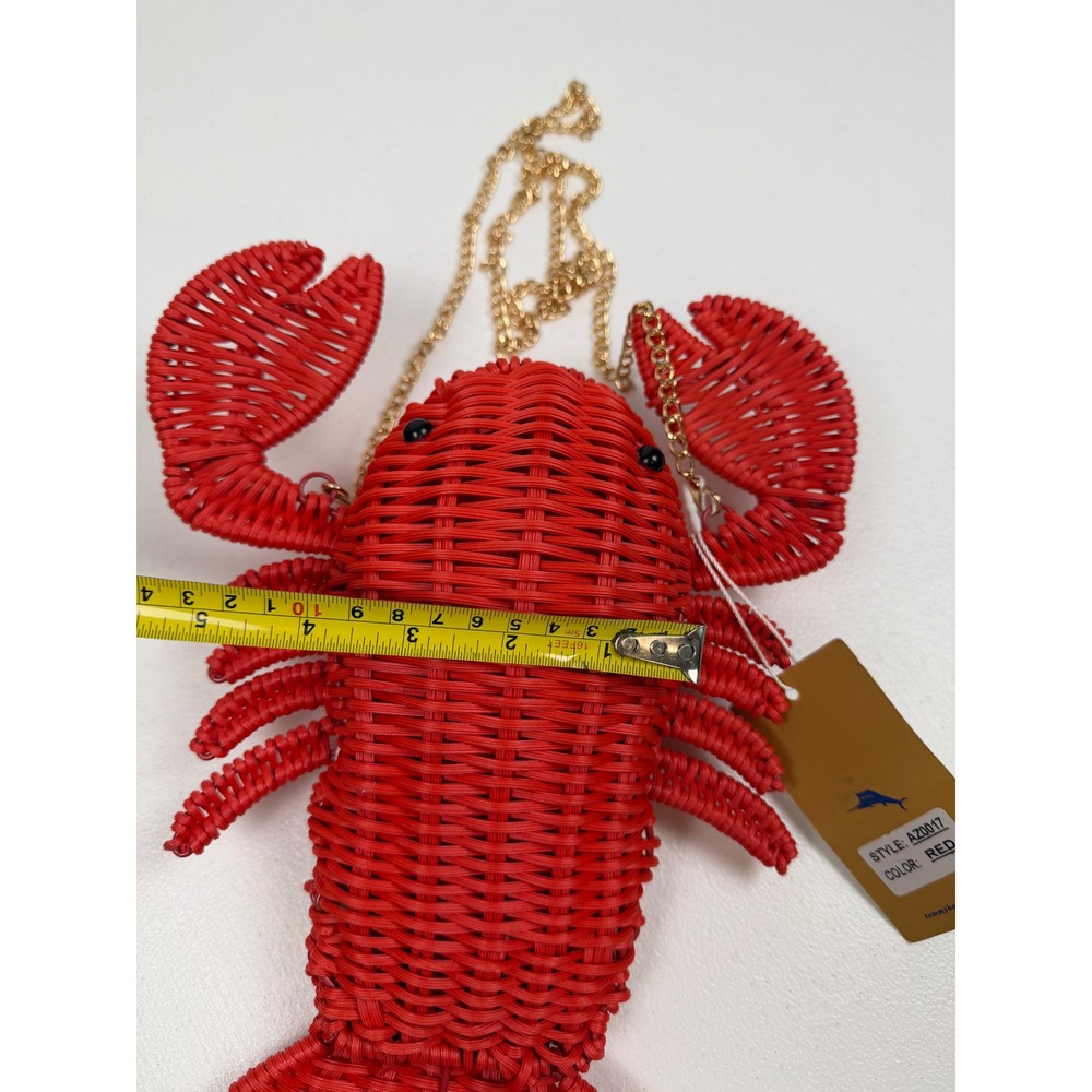 NWT Tommy Bahama Red Lobster Wicker Crossbody Bag Novelty Clutch Purse NEW Viral - Picture 7 of 11